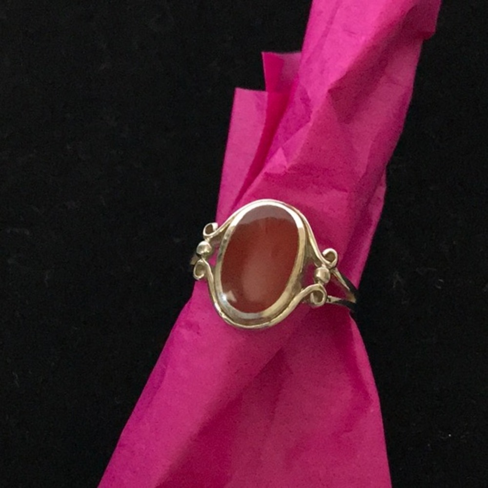Carnelian Sterling Silver Ring size 7